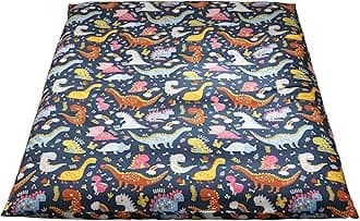 MAXYOYO Mattress Cover for Traditional Japanese Futon Mattress, Futon Floor Mattress Cover with Zipper, Super Soft and Machine Washable, Dinosaur, Queen