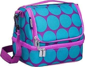 Wildkin Two Compartment Insulated Lunch Bag for Kids – School & Travel Ready - Big Dot Aqua