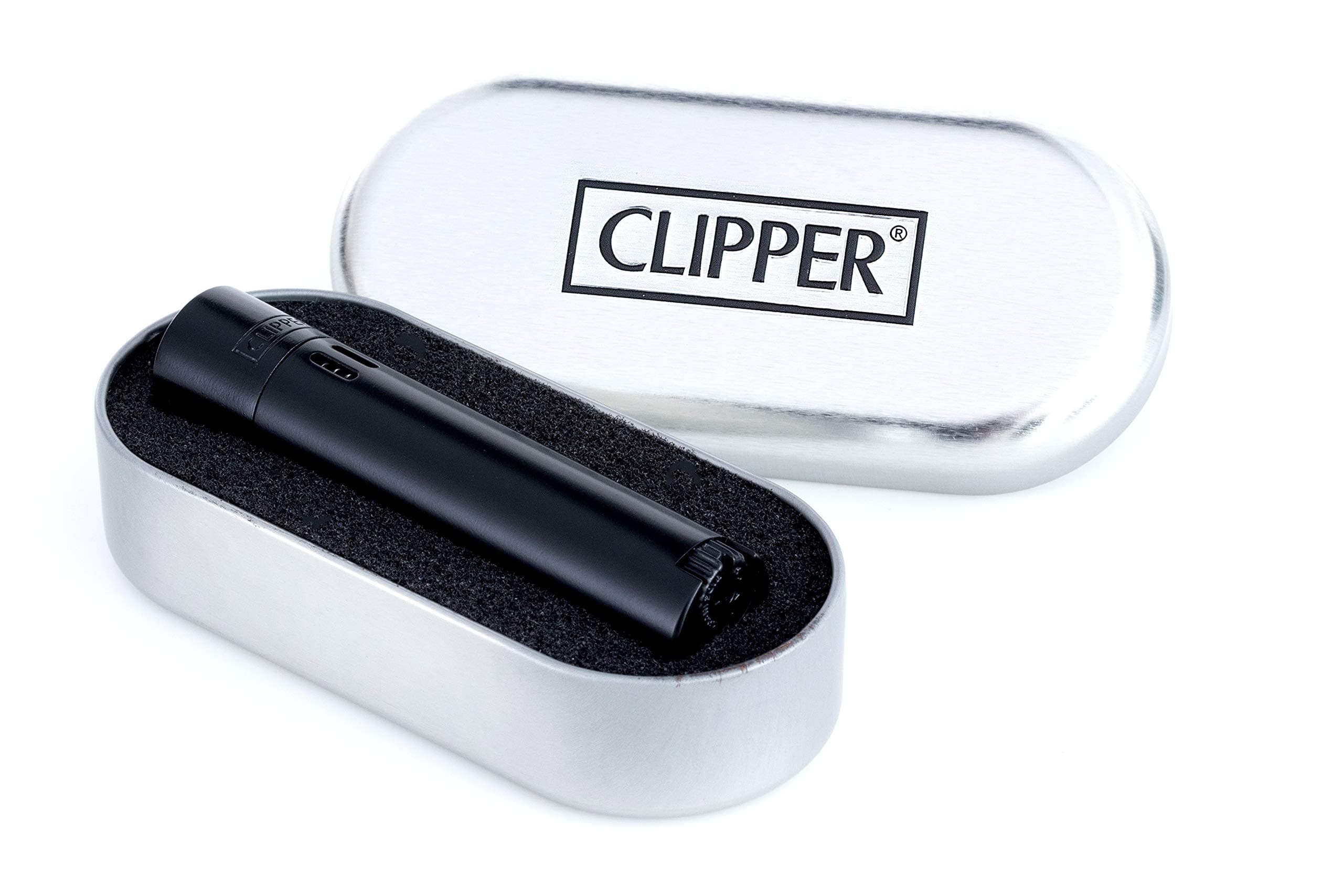 Turbo Jet Clipper Lighter - Black Metal