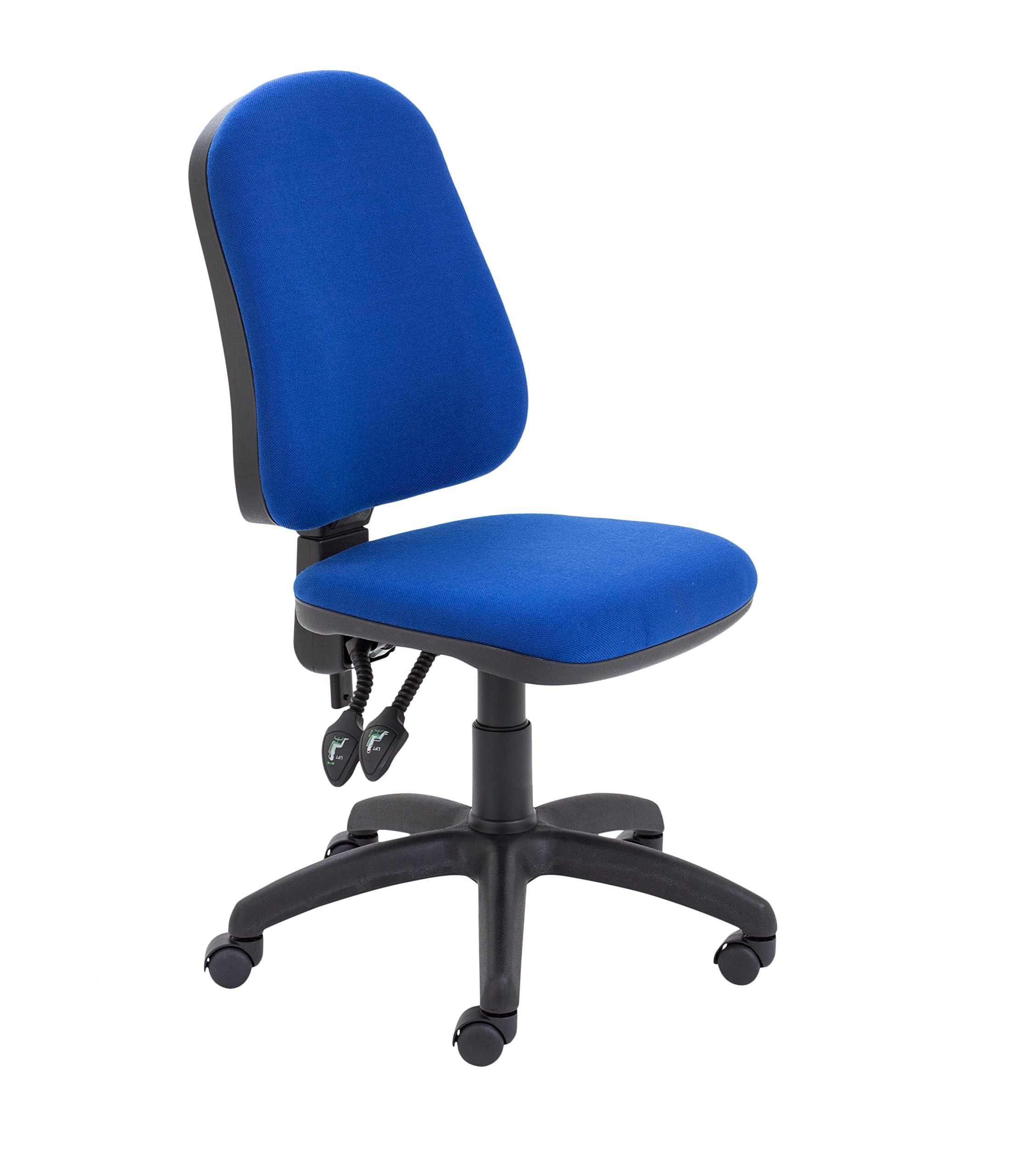 Office Hippo Small Chair Without Arms, Computer Desk With High Curved Back, Swivel + Adjustable Backrest, Home Office With Wheels, Max 115kg, 2 Year Wty - Royal Blue