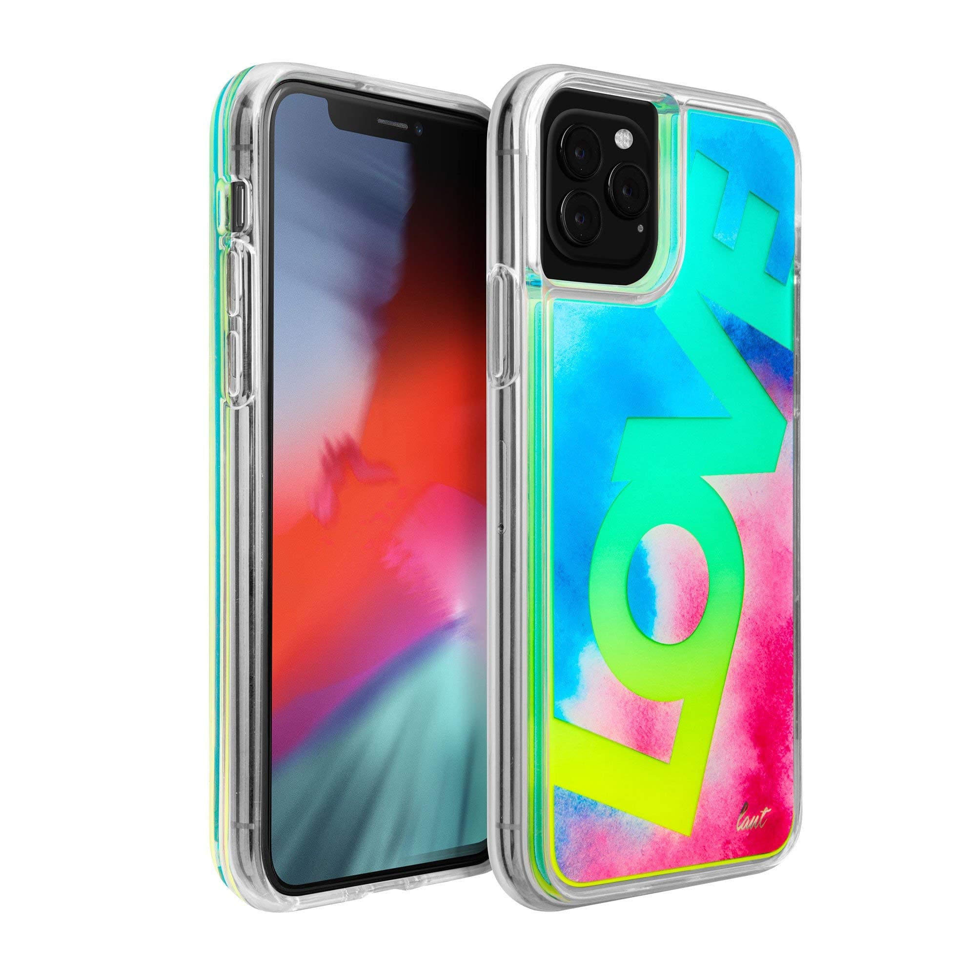 LAUT | NEON Love for iPhone 11 Pro Max | Liquid Waterfall | Glow in The Dark