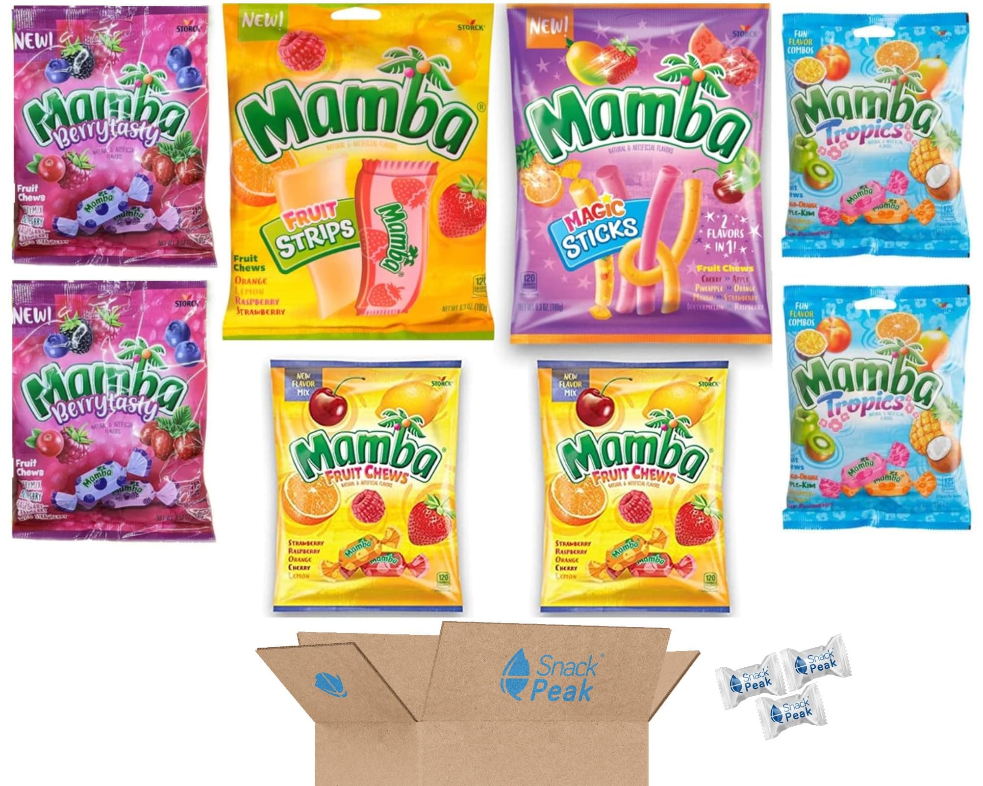Mamba Snack Peak Variety Gift Box – Fruit Strips, Magic Sticks, Tropics, Berrytasty and Original