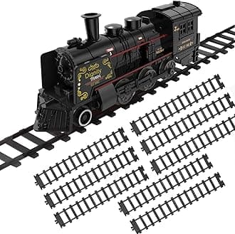 Hot Bee 8 Pcs Train Tracks Accessories Straight Train Track Railroad Building Toy Railway Rail with 14 Snaps for 30 Series Alloy Trains Sets (Size:5CM/1.96IN)