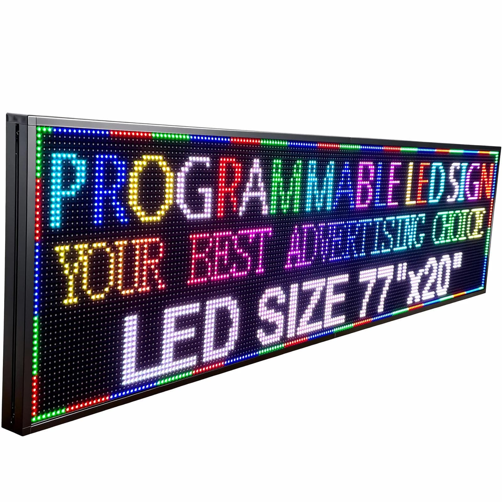 P10(77"*20") Outdoor Open Programmable Scrolling Led Sign Custom Wifi Led Signs For Wall Digital Signage Message Board Business Signs Board For Outside Advertising Sign Screen Panel