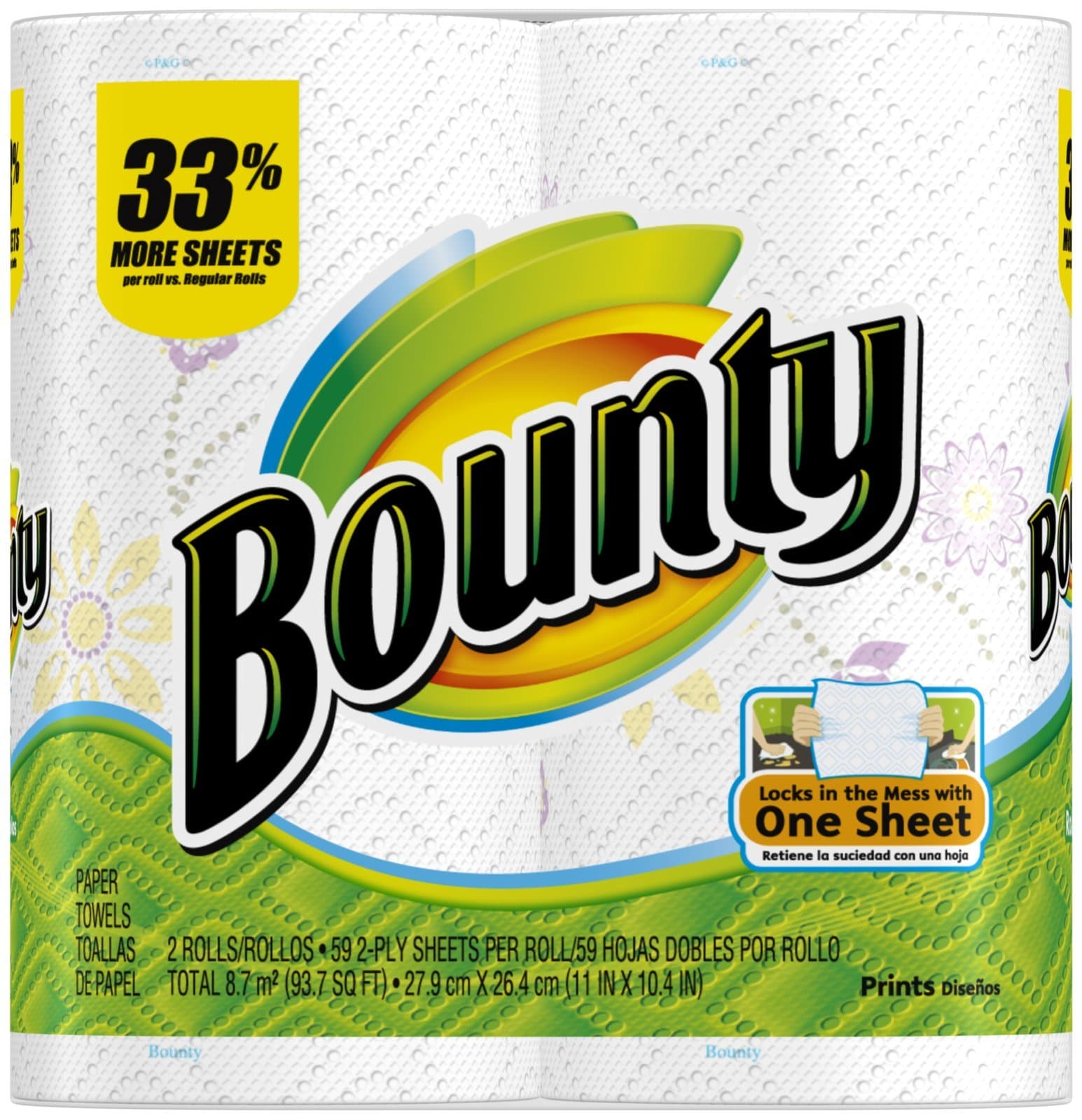 Bounty Paper Towels, Prints - 2 pk