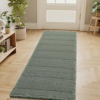 H.VERSAILTEX Waffle Bath Mat Super Absorbent Bathroom Mats Non Slip Bath Rugs for Bathroom Floor Machine Washable Dry Fast Bathroom Rugs for Beside Tub, 24" x 60", Lichen