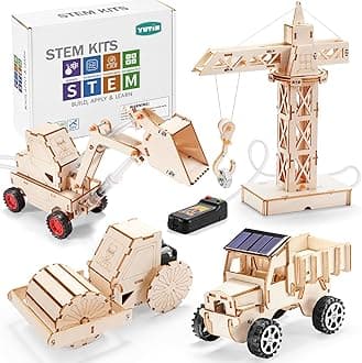 STEM Kits for Kids Ages 8-10 10-12, Wood Building Crafts Kit for Boys 8-12, Model Car Kit, 3D Wooden Puzzles Woodworking Science Projects, Construction Engineering STEM Toys for 8 10 13 12 14 Year Old