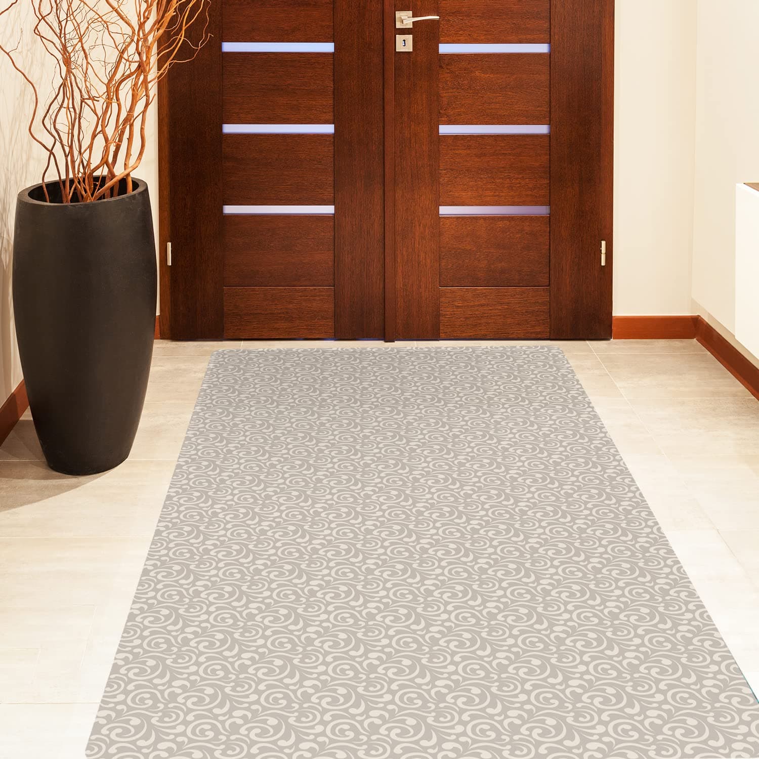 Shape28Hallway Mat Ultra-Thin Kitchen Runner Rug with Non Slip Rubber Backing 72x36” Latte 3P