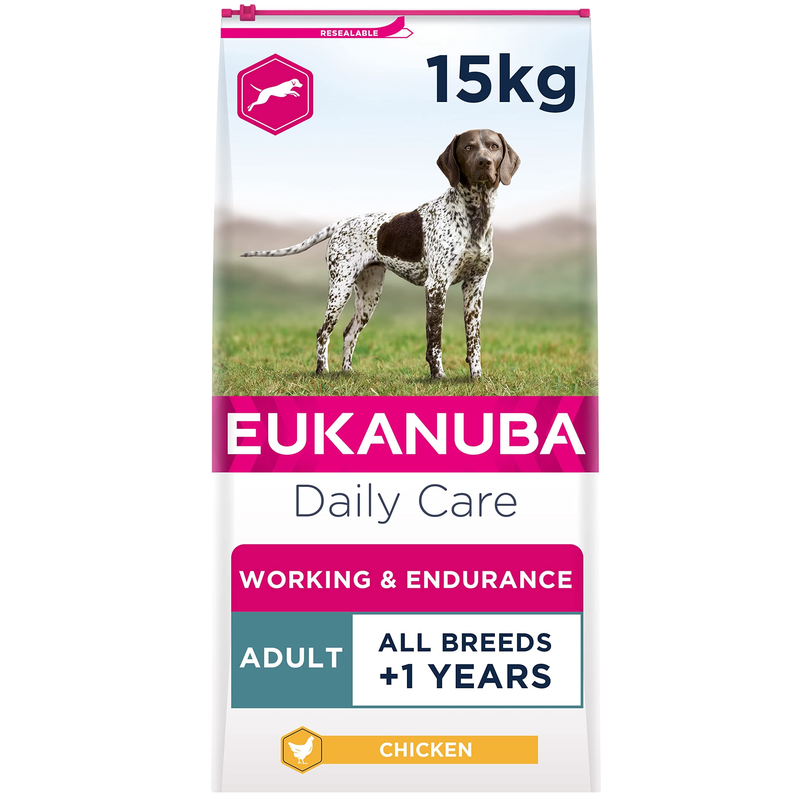 Working and Endurance High Protein and Energy Complete Dry Dog Food for Adult Dogs with Chicken 15 kg