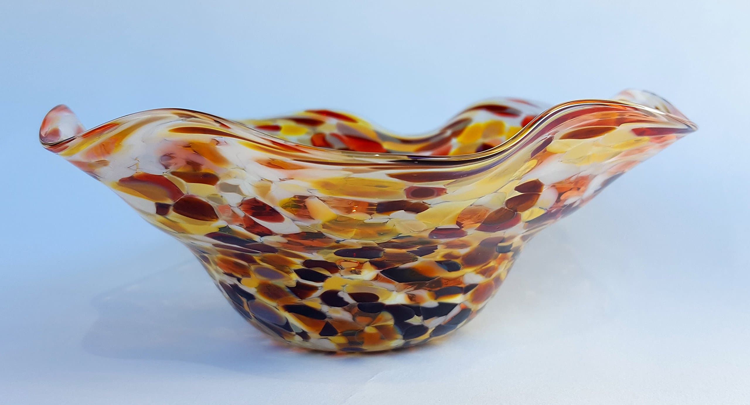 Glass Wavy Bowl - Earthy Brown