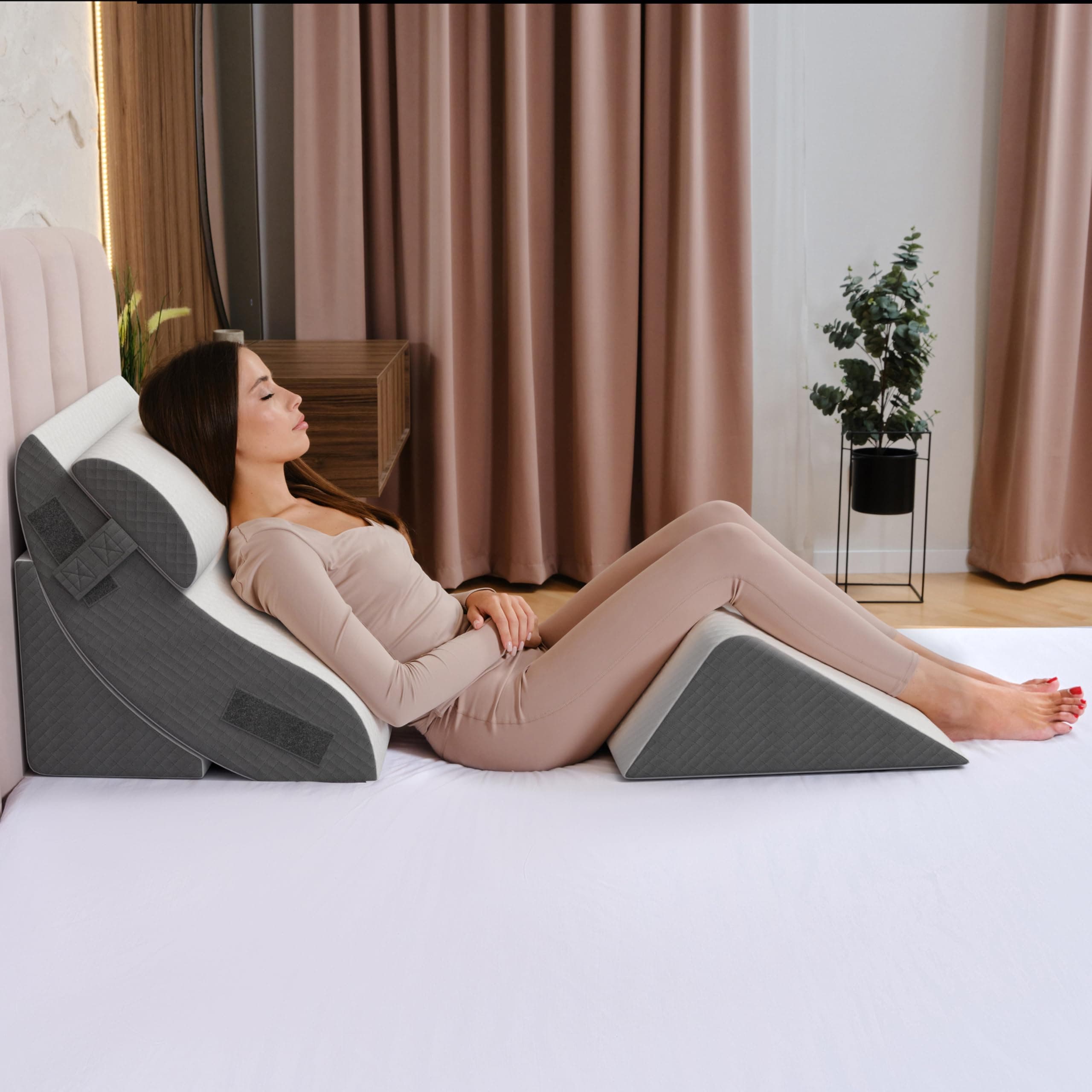 K√∂lbs Bed Wedge Pillow Set - 4 Pieces