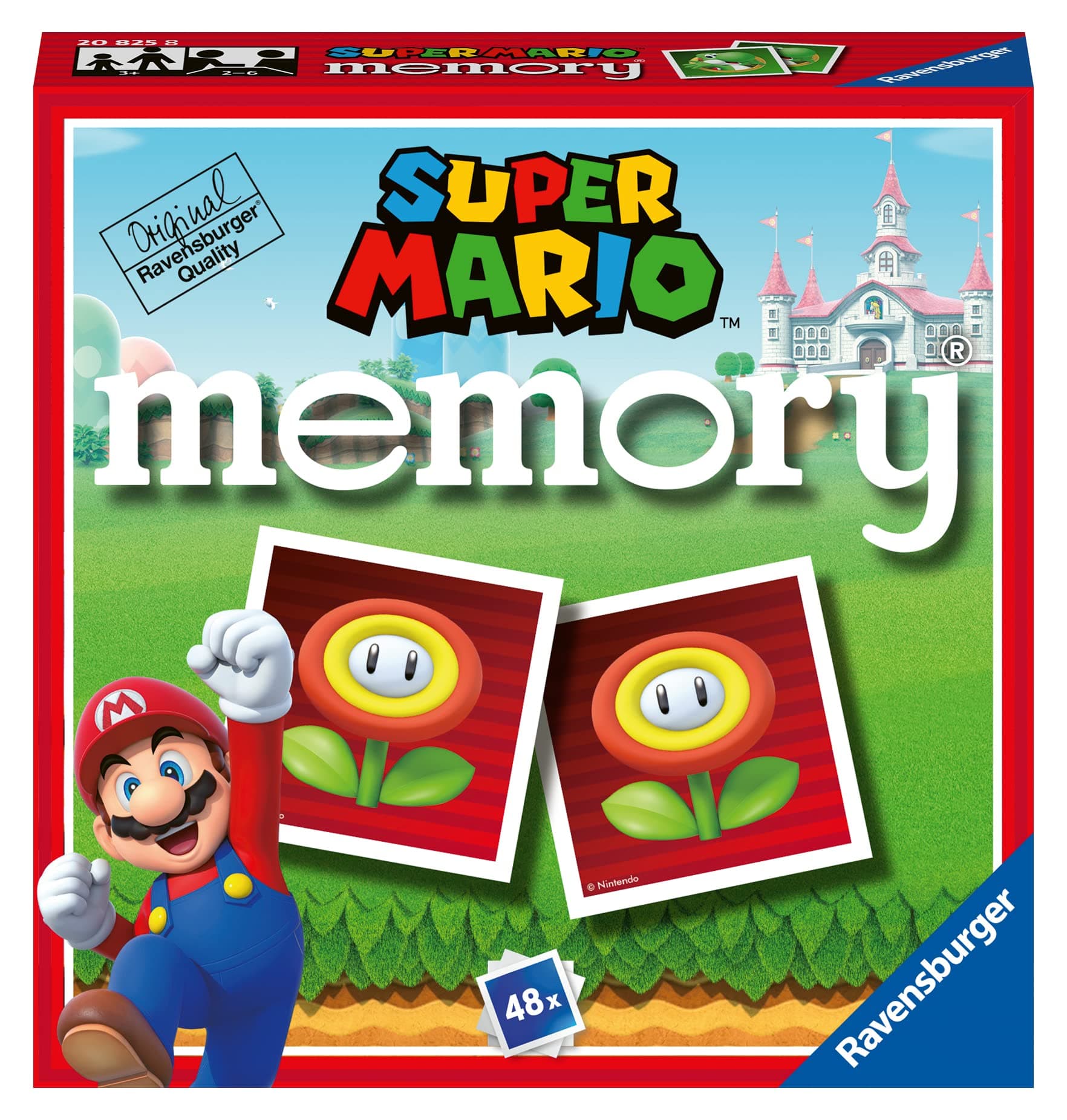 Memory Super Mario, Board Game, Memory Game for Children 3 Years or Older, 48 Cards, 2 to 6 Players, Italian Version