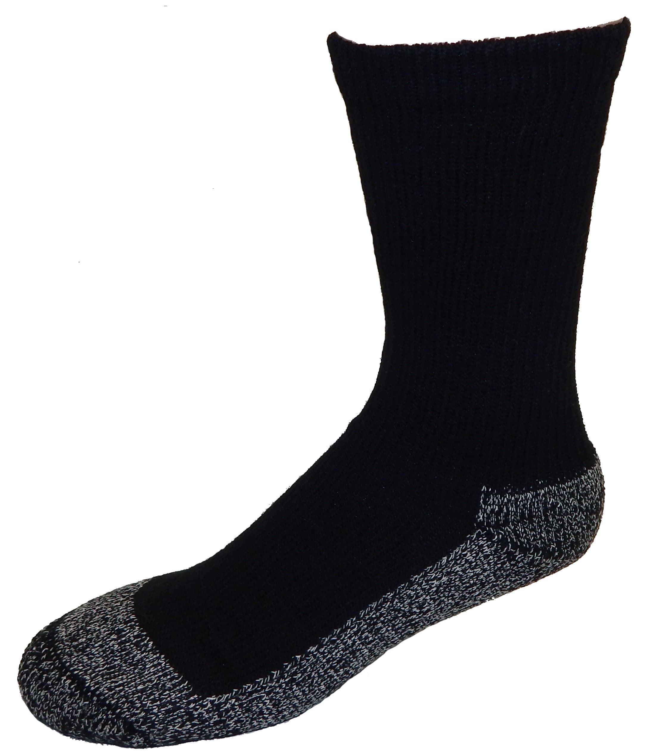Cushees Men's BLACK (3-pack) Triple Thick Crew Socks [160] (Large)