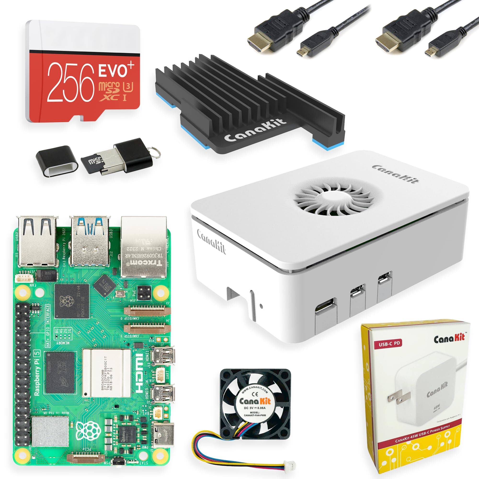 Raspberry Pi 5 Starter Kit MAX - Turbine White (256 GB Edition) (8GB RAM)