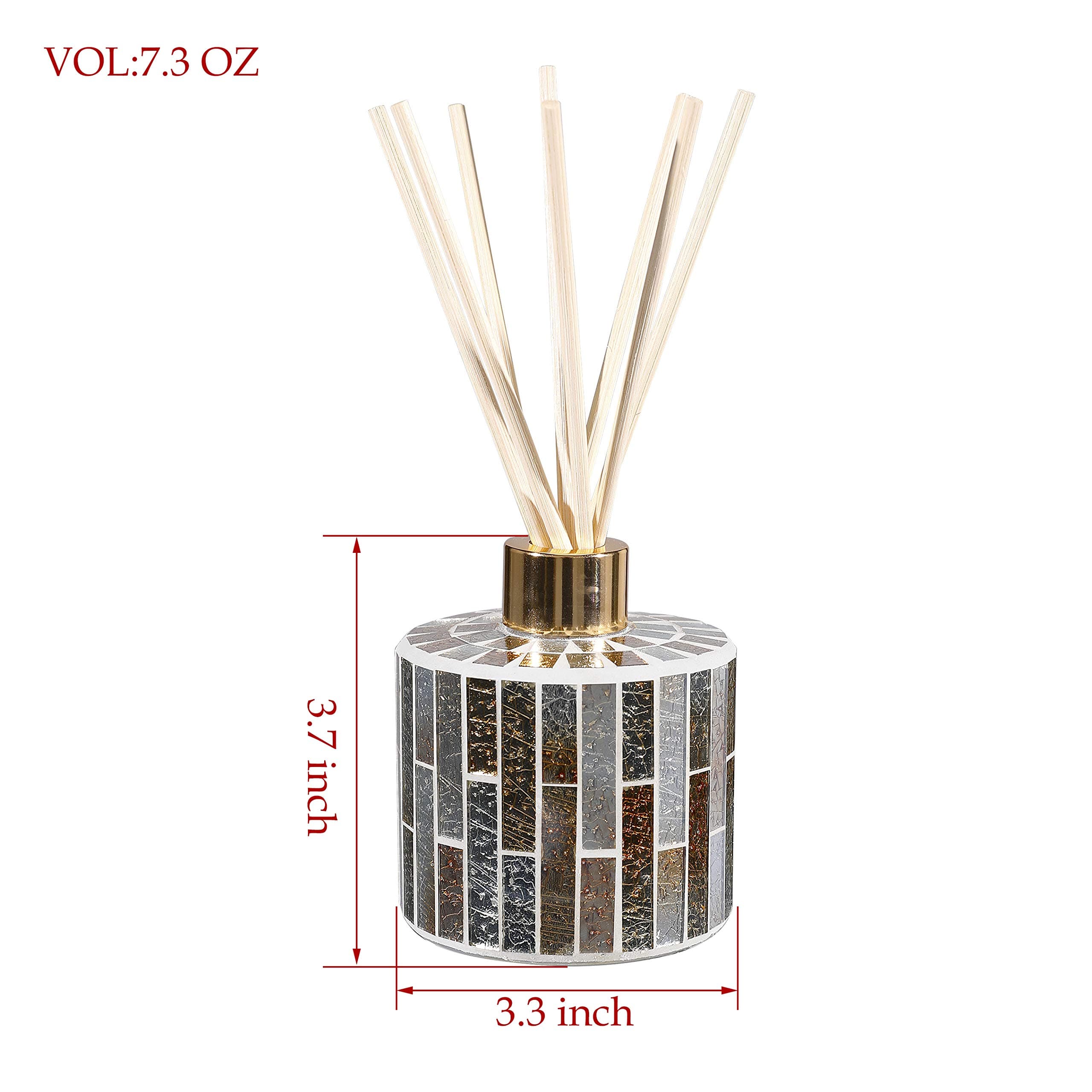 Housewares Reed Diffuser Set, Glass Diffuser Bottle, Set of 2 (Amber)
