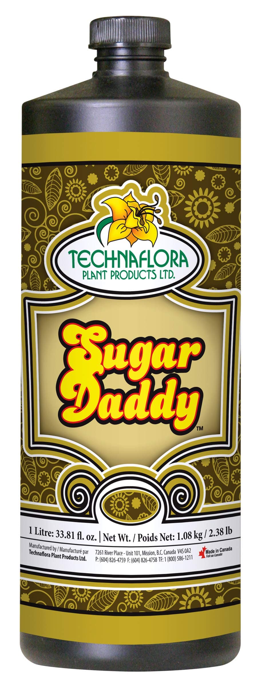 Technaflora Sugar Daddy Liquid Nutrient Supplement | Increases Nutrient Uptake for All Growth Stages | Supports Vegetative Growth, Flowering & Transplanting | Compatible with Any Fertilizer | 1 Liter