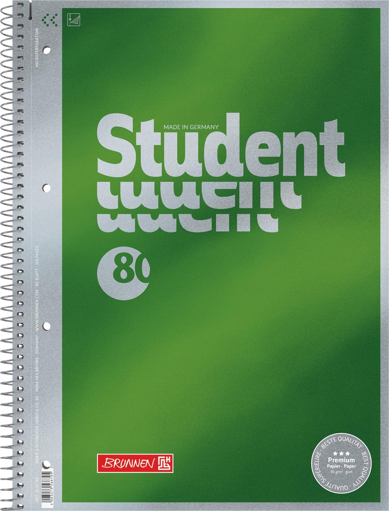 1067140 Notebook/Notepad student Premium Set Treated Cover with Metallic Effect A4 unlined/blank 80 Sheets 90 g/m²
