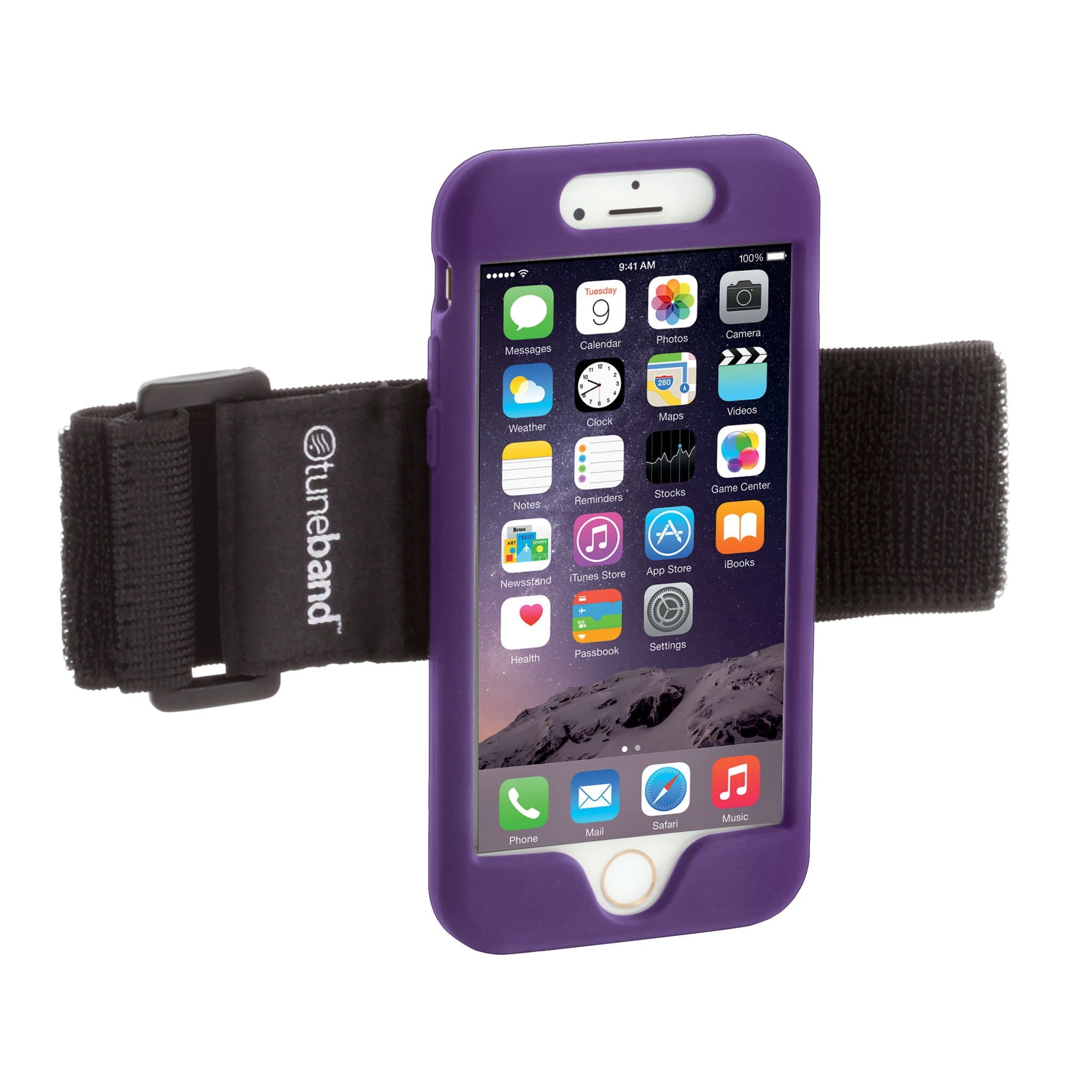 TuneBand for iPhone 6/6S (NOT for Larger Plus Models), Premium Sports Armband with Two Straps and Two Screen Protectors, Purple