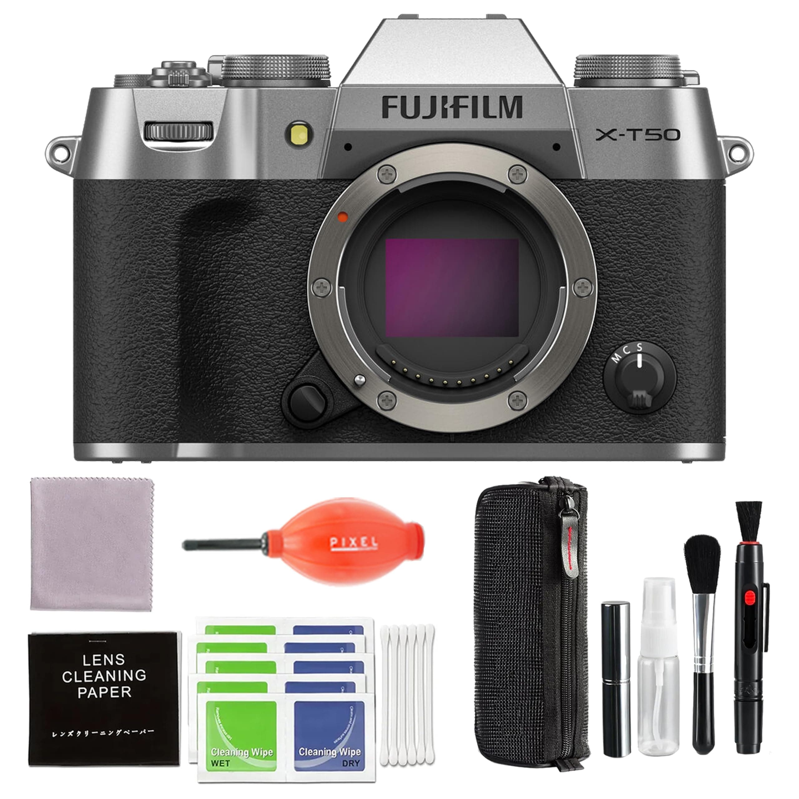 Fujifilm X-T50 Mirrorless Digital Camera Body - Silver Bundle with Additional Accessories