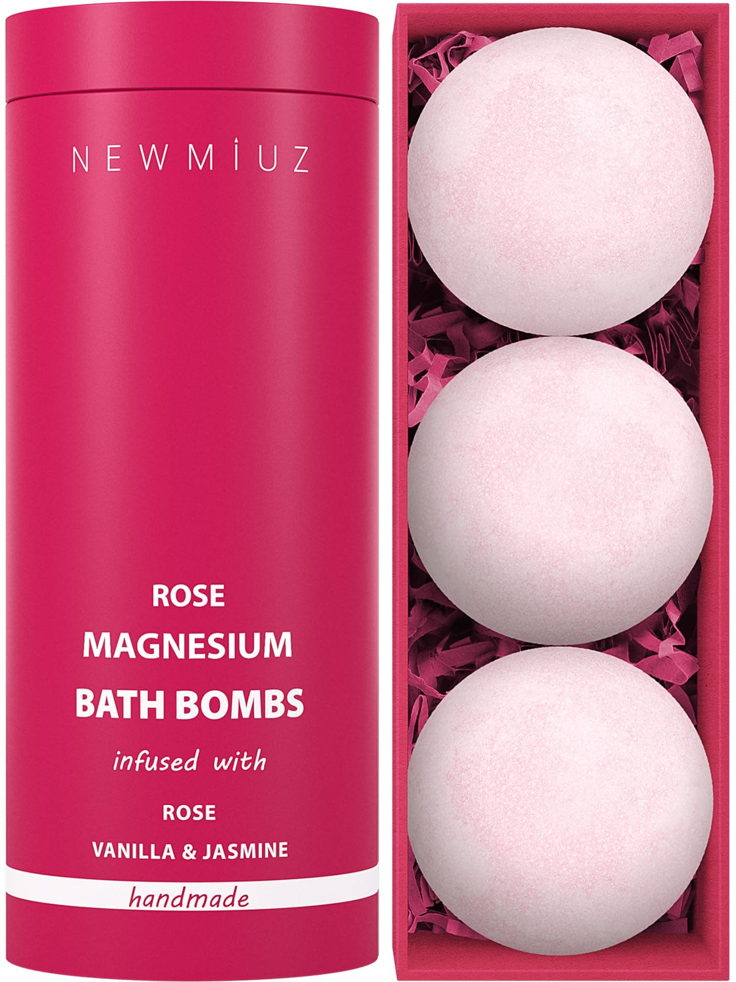 – Rose Vanilla Bath Bomb - Mega Foaming Bubbles - Infused with Stress Relief Jasmine - Luxurious Spa Bath Essentials -Nourishing Dry Skin - Blissful Stress Relief Bath Bombs Gift Set Christmas Birthday