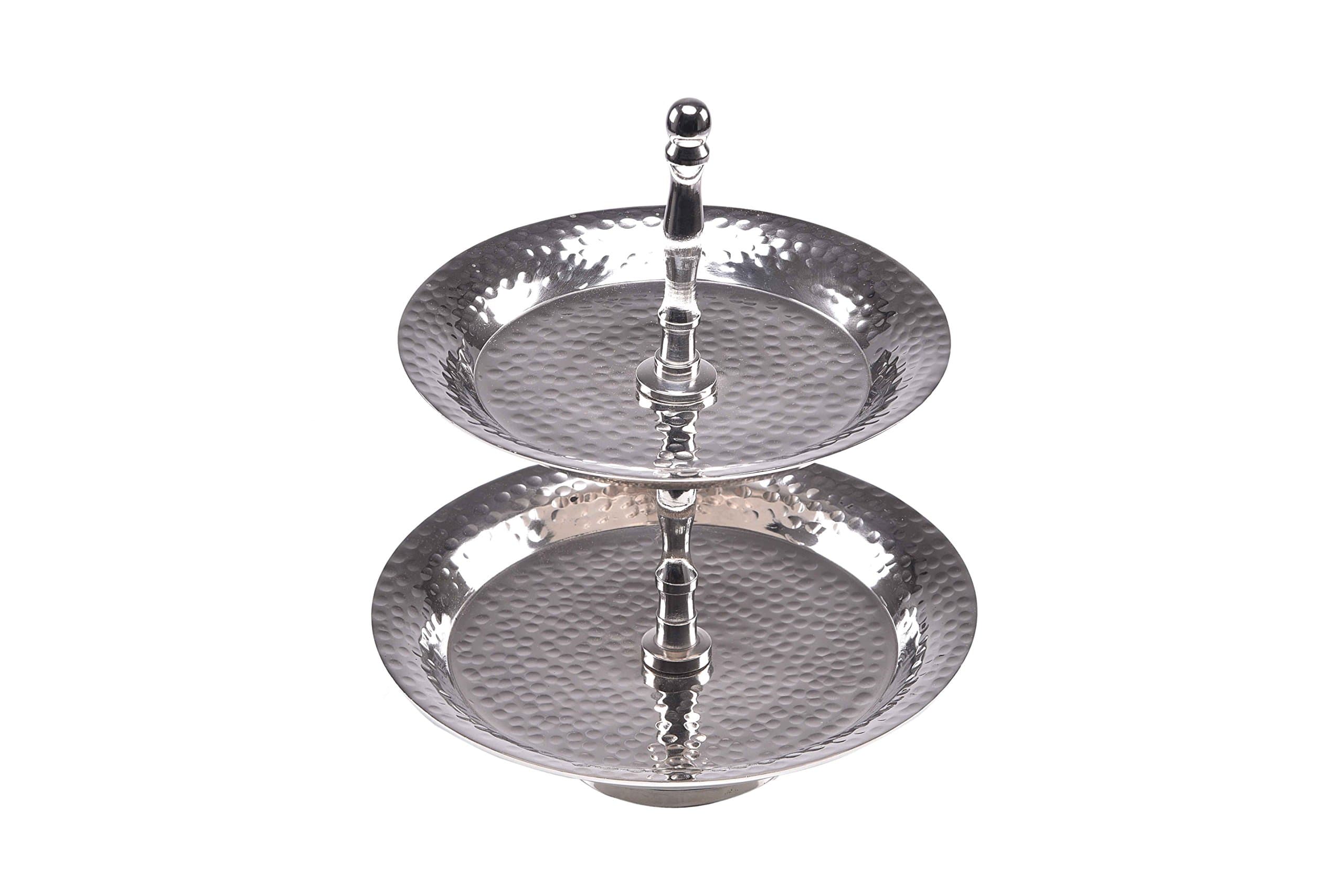 Sammsara 2 Tier Cake Decorative Platter (Upper Plate Dia-7 inch Bottom Plate Dia-8 inch)
