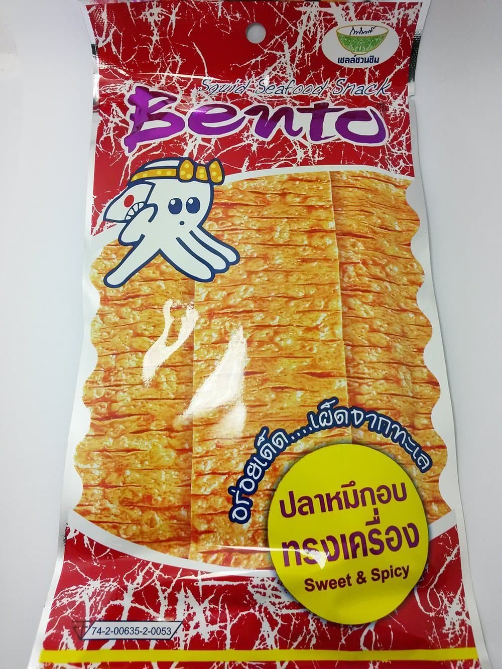 Bento Squid Thai Fish Seafood Snack Original Paste Flavor From Thailand Wt 24 G X (1 Pack)
