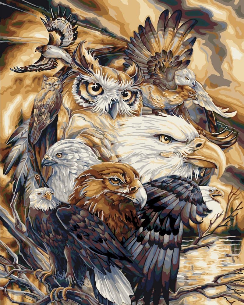 Delta Creative Plaid Paint by Number Kit, Sky Kings, , Size 20 16-Inch