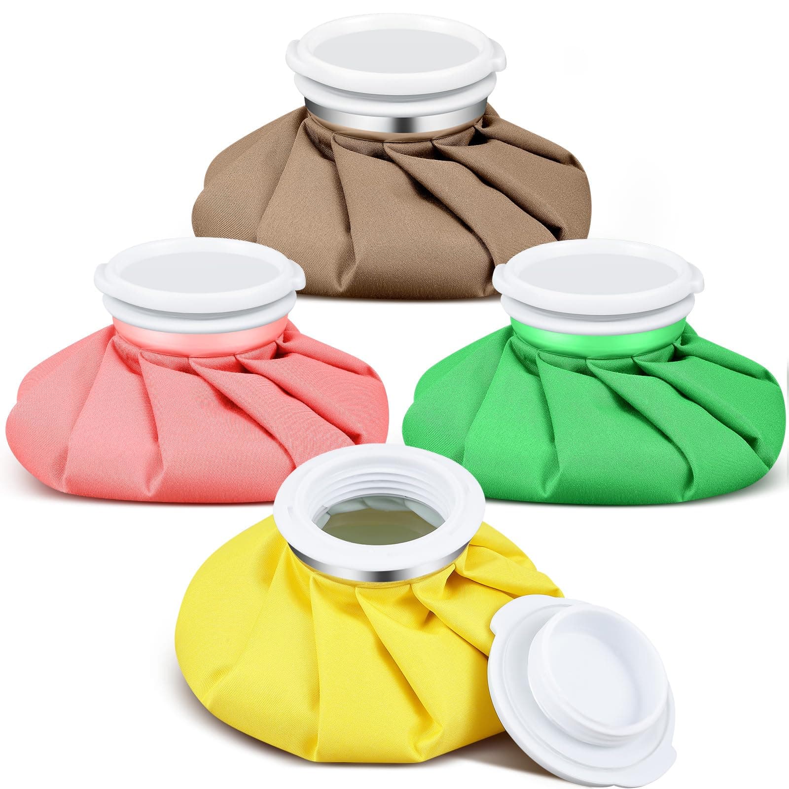 Honoson 4 Pack Reusable Ice Pack and Hot Water Bag for Adults for Hot & Cold No-Leak Elastic Breathable Ice Bag(Vivid Pure Style)