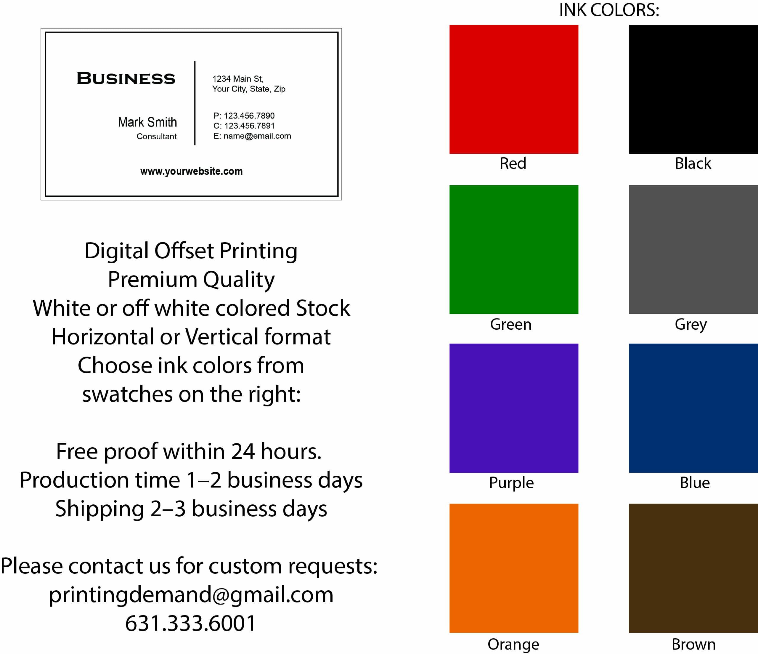 Business Card, 500 Professional Plain Elegant Modern