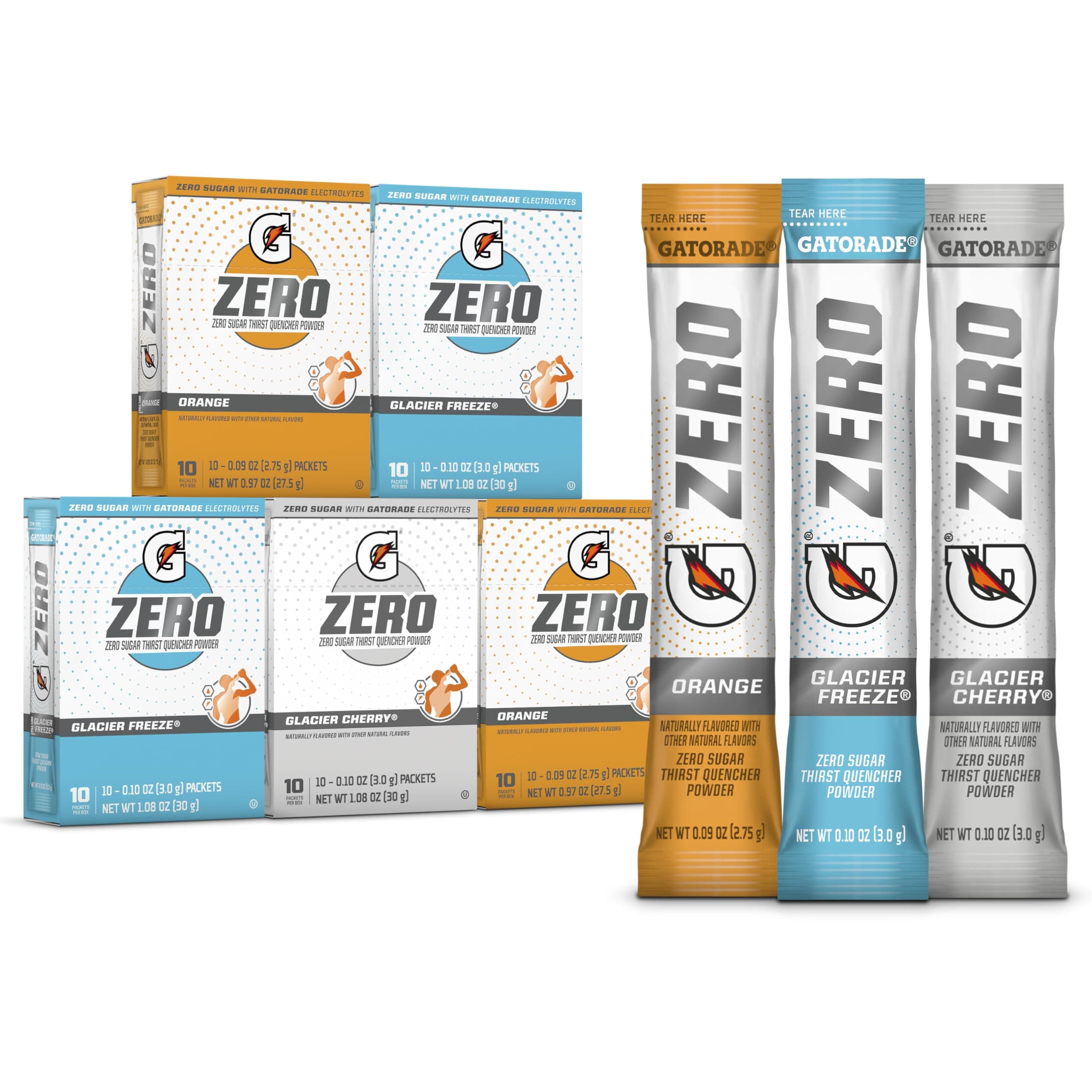 Gatorade Zero Powder, 3 Flavor Variety Pack, 50 Count