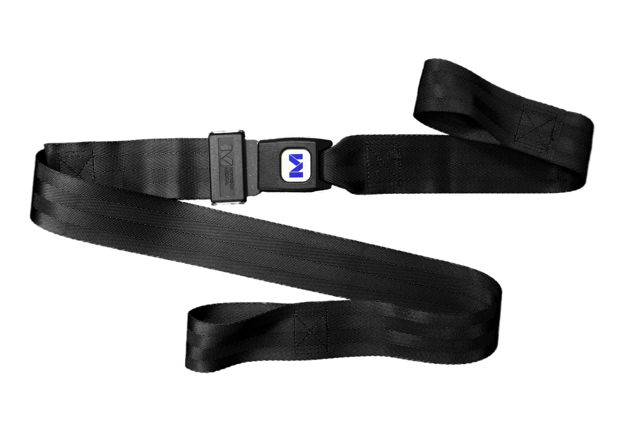 Two Piece Spineboard Strap - Black 7FT Nylon Loop-Lok Seatbelt Style