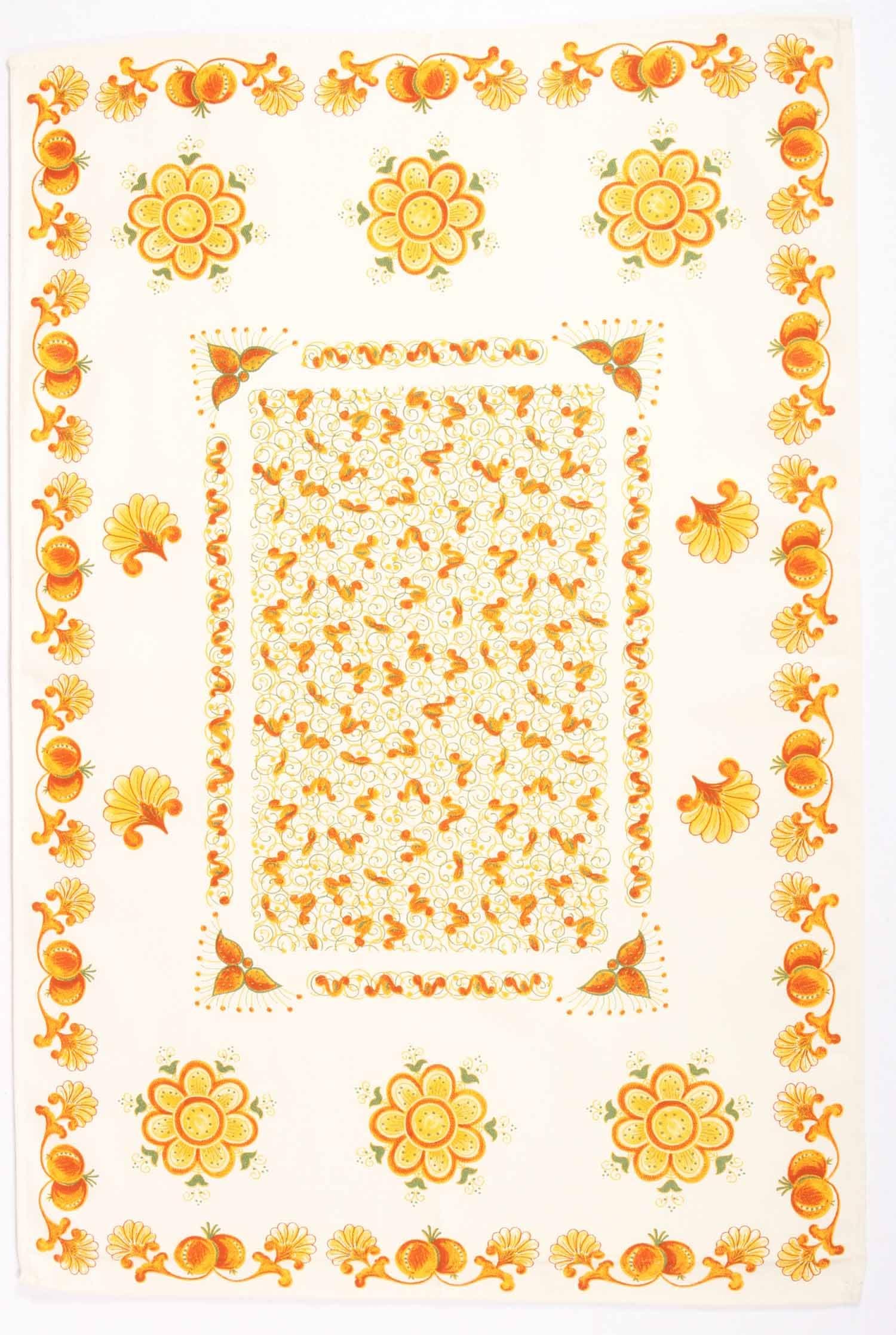 Tea Towel Romagna Print Pomegranate Orange 60 x 90 cm