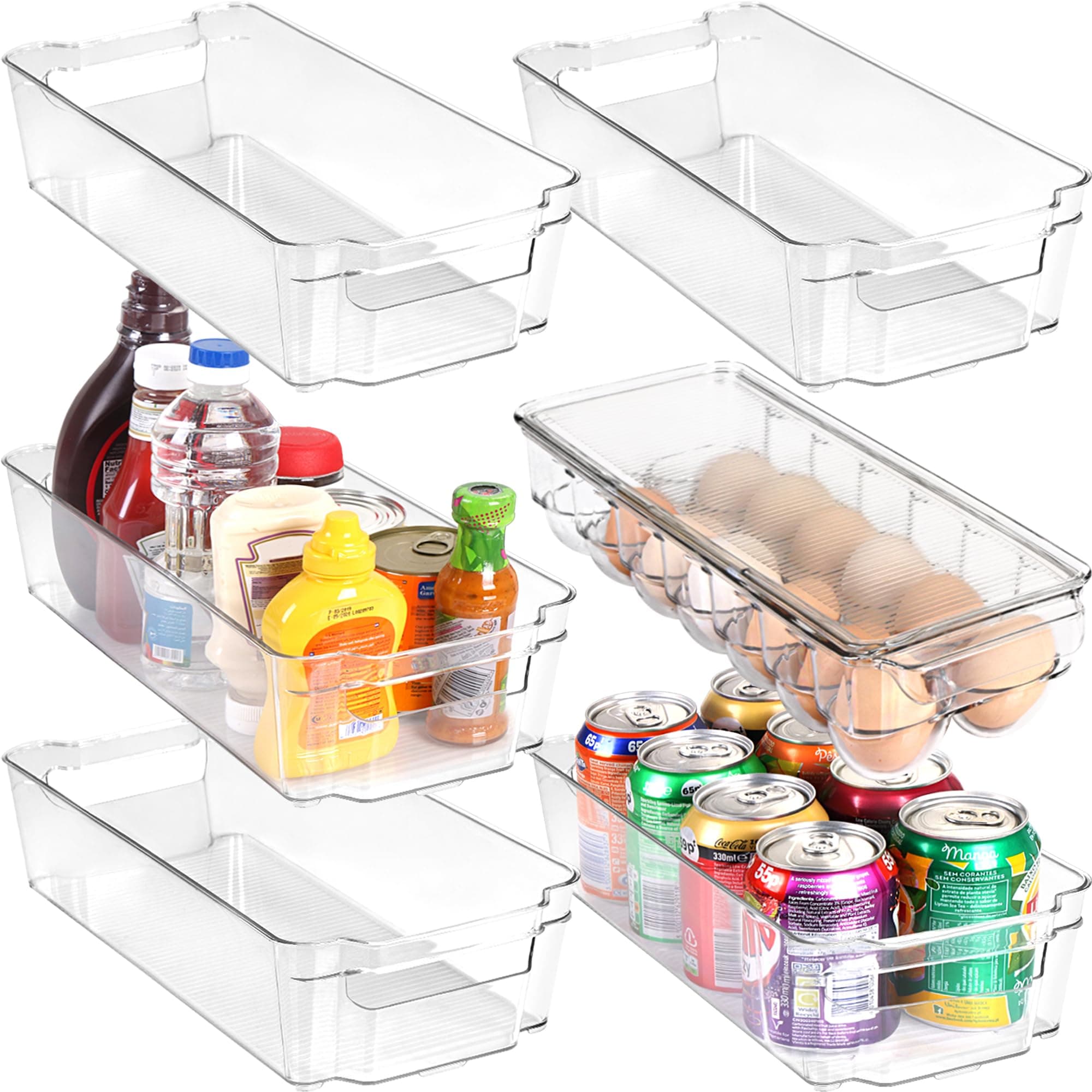 Utopia Home Set of 6 Fridge Organizer - Includes 6 Refrigerator Organizer Bins (5 Drawers & 1 Egg Holder) - Storage Bins for Freezers, Countertops and Cabinets - Pantry Organization and Storage