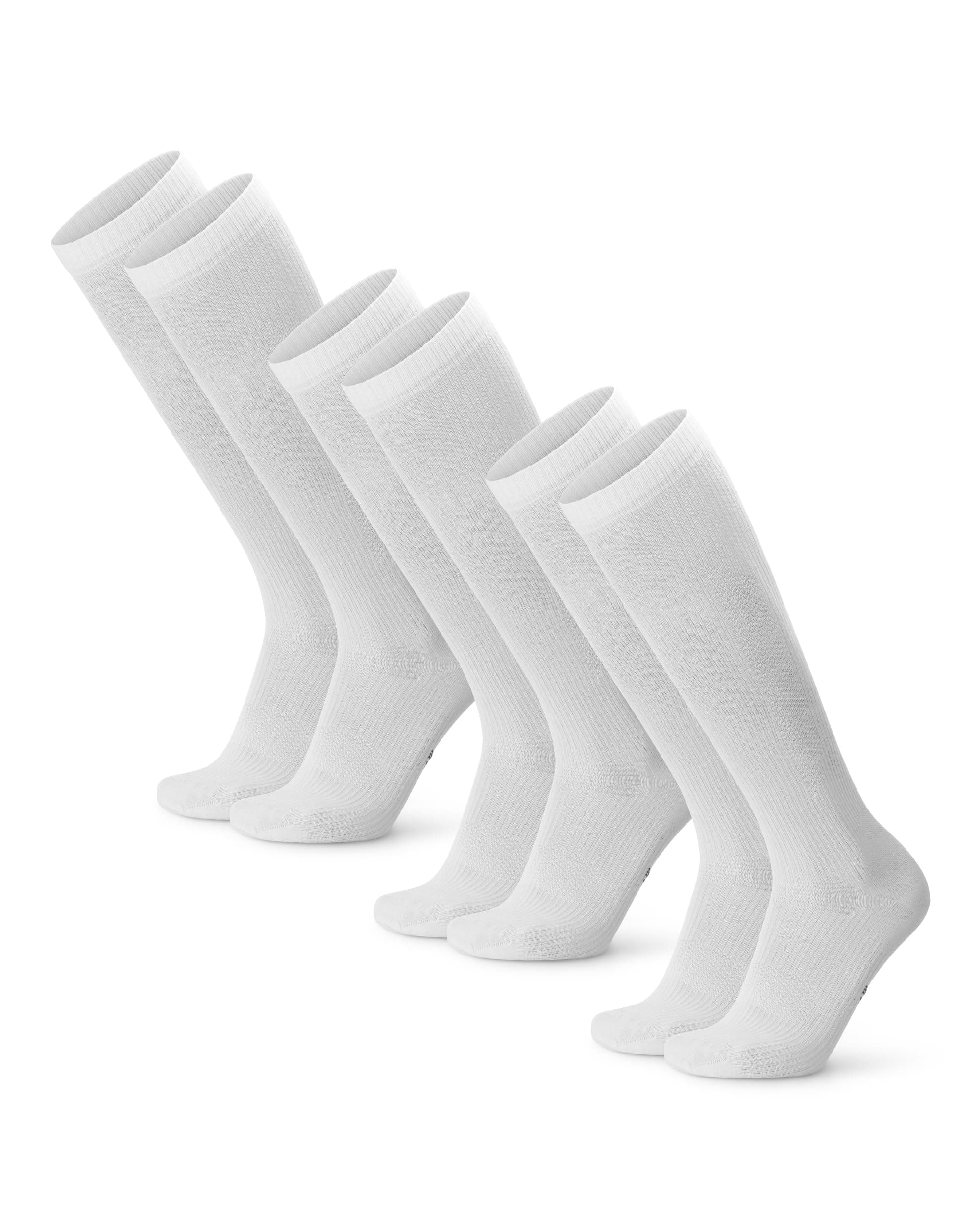 DANISH ENDURANCE Compression Socks, Organic Cotton Flight Socks, 14-18 mmHg, Support for Swollen Feet, Nurses, Pregnancy, Graduated Compression, Men & Women, Unisex, 3 Pack