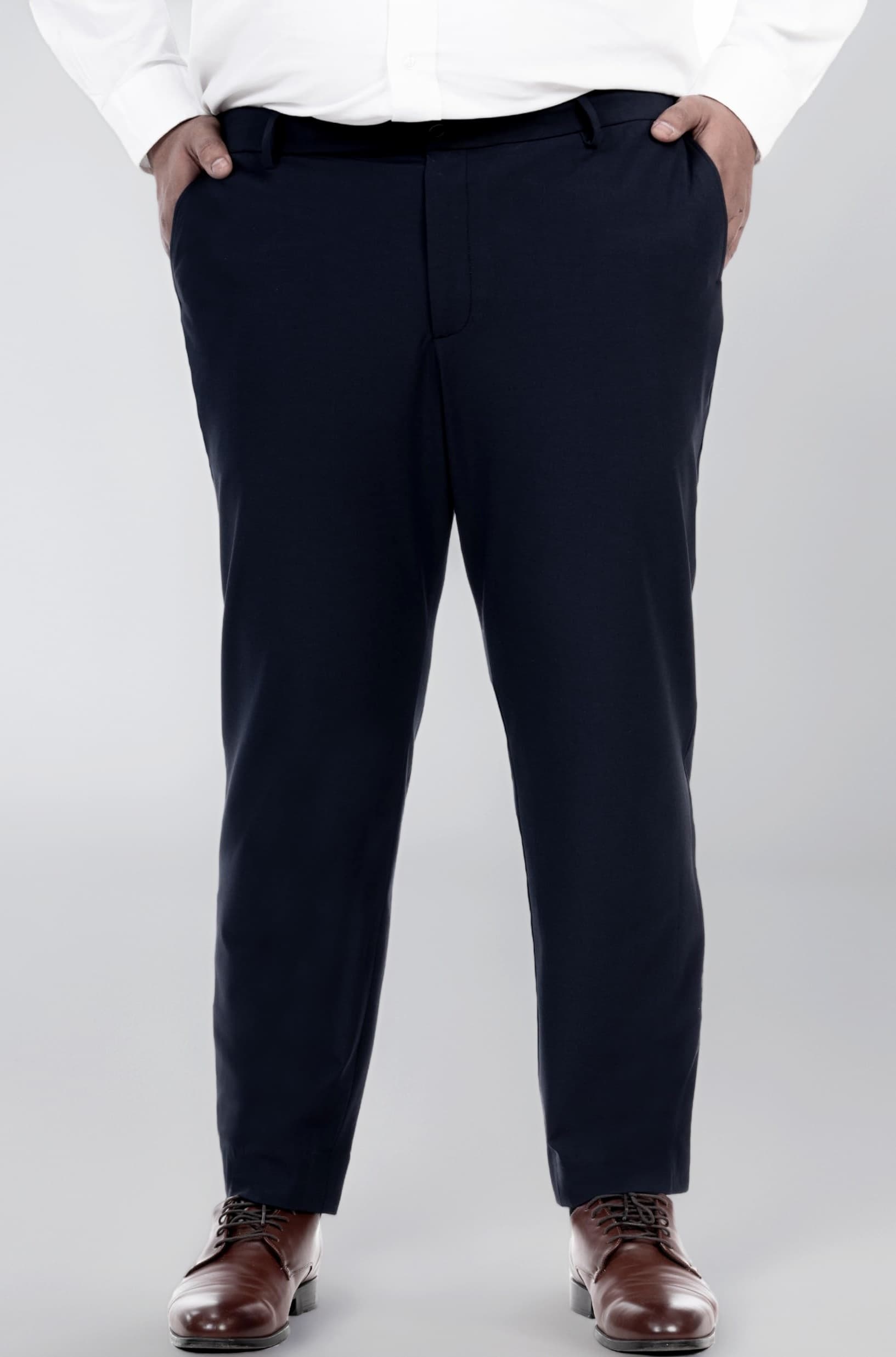 The Pant Project Stretchable Formal Pants for Plus Size Men | Stylish Slim Fit Luxury PV Lycra Men's Wear Trousers for Office or Party | Mens Fashion Dress Trouser Pant