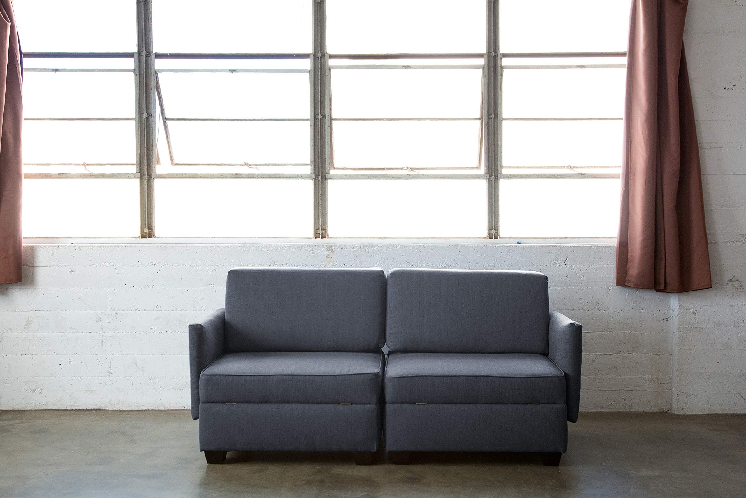 duobed Sofa Bed 36" Storage Ottomans, 36 Inch, Blue