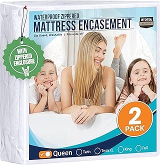 Utopia Bedding Zippered Mattress Encasement, Six-Sided Absorbent Cover, Waterproof Protector, Bed Bug & Dust Mite Proof (Queen)