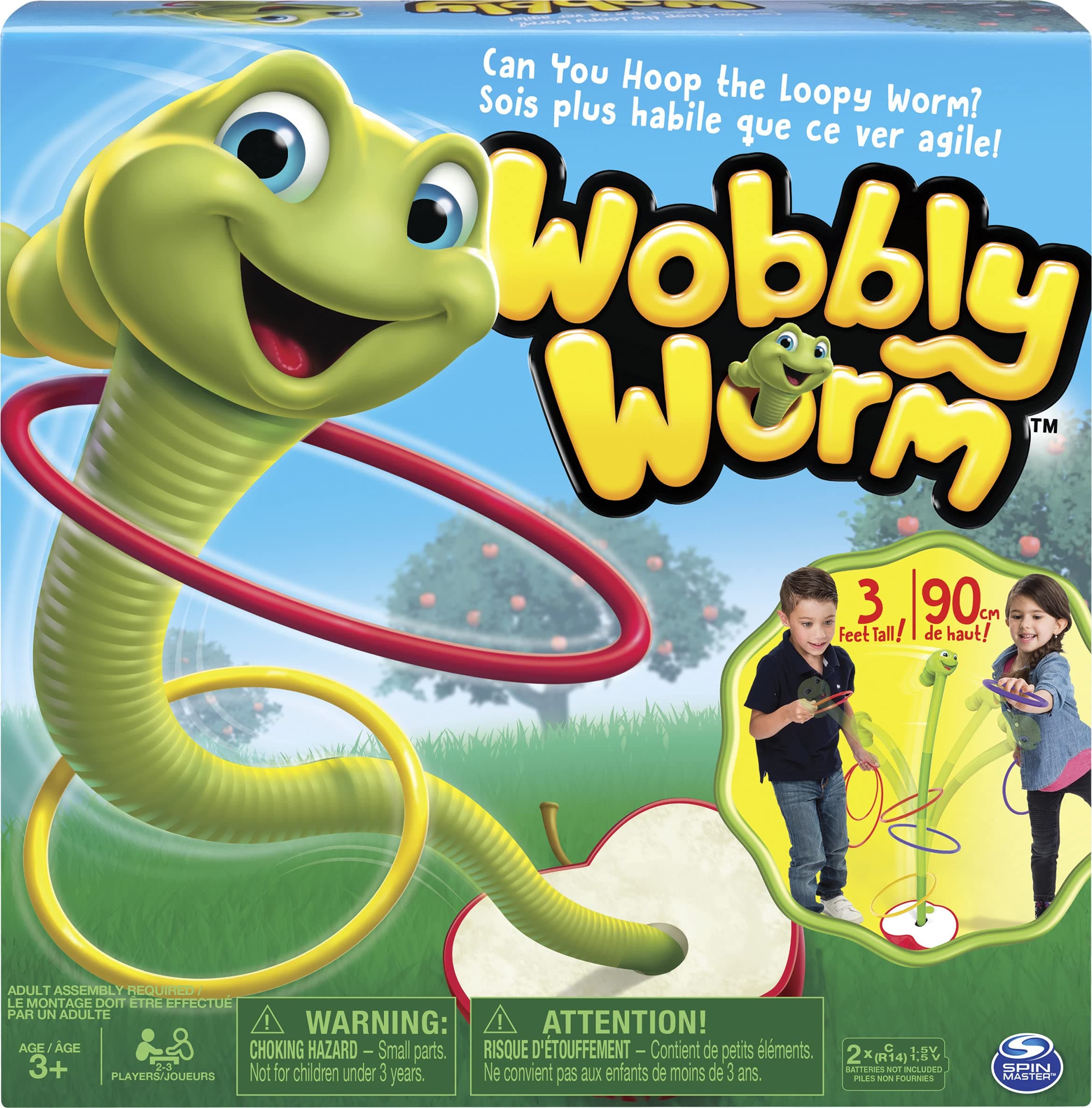 Spin Master Games - Wobbly Worm Electronic Ring Toss Game for Kids, 3+ Players, Ages 3 and Up