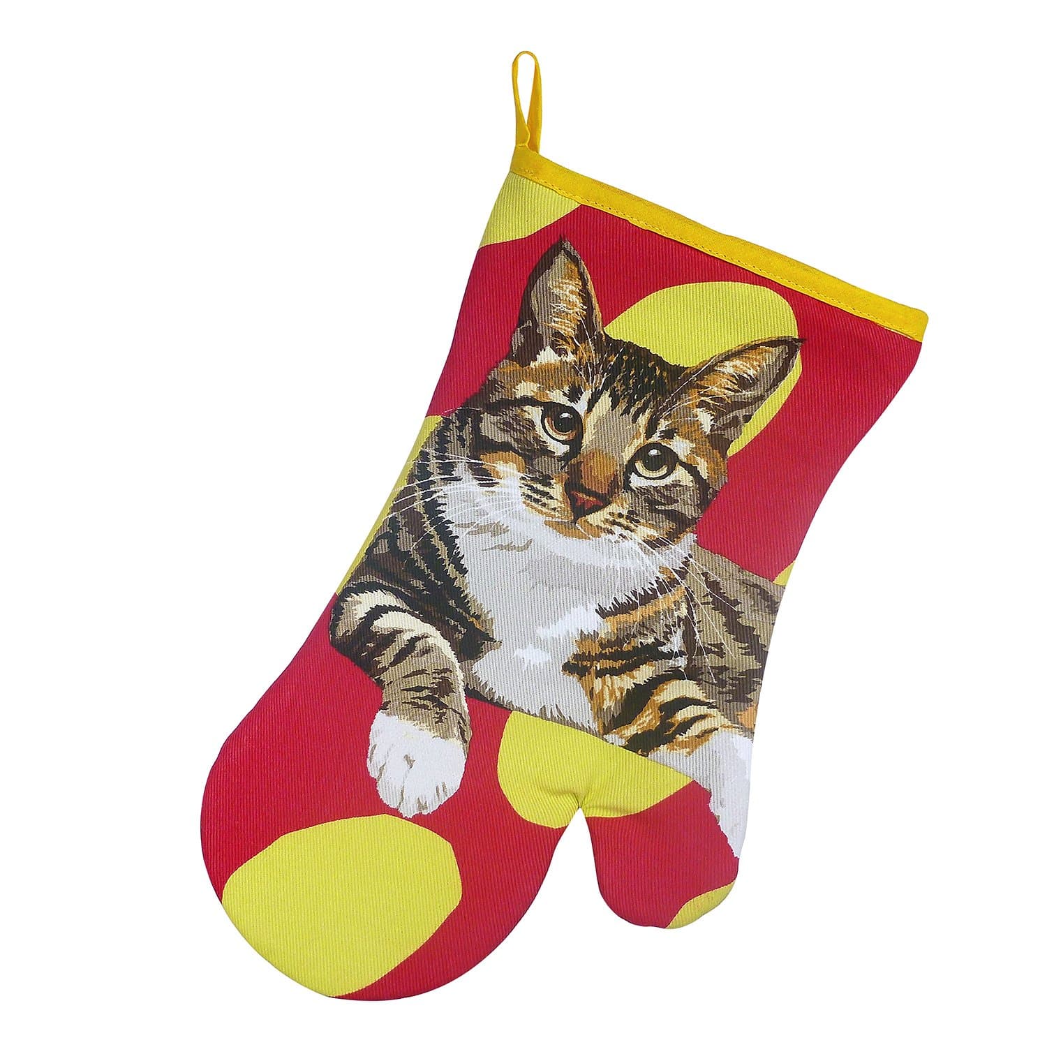 Tabby Cat Oven Mitt Gauntlet by Leslie Gerry