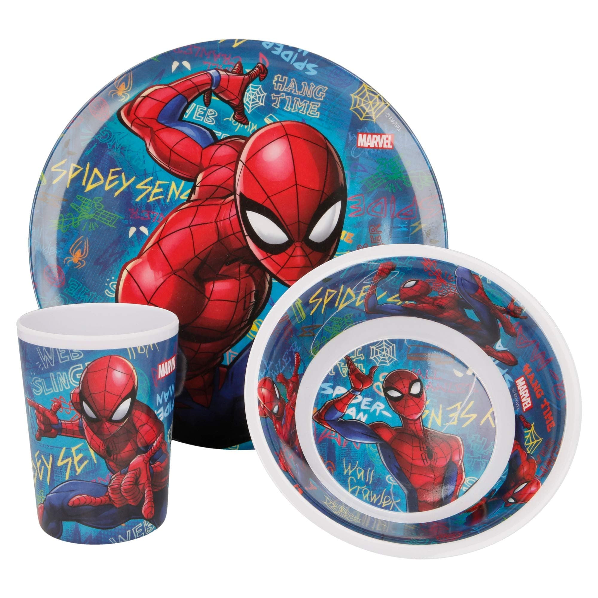 Disney Spiderman Graffiti Melamine Snack 3-Piece Set