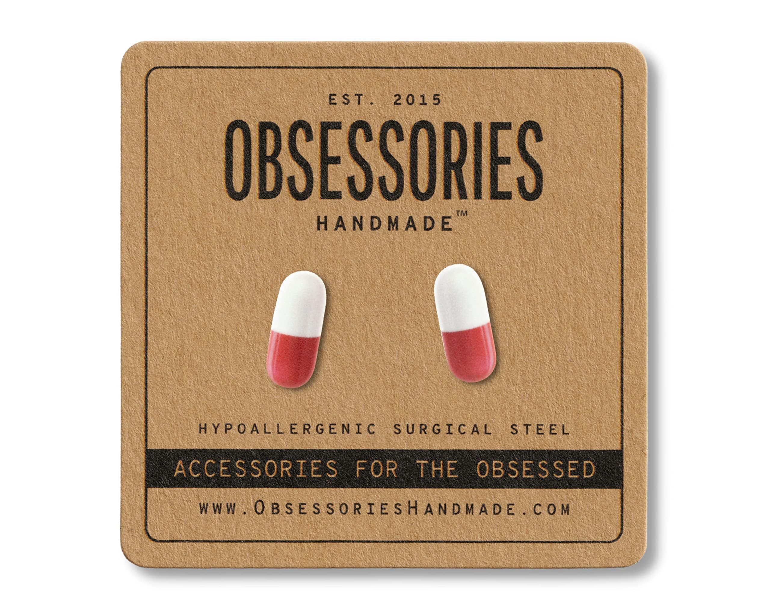 Handmade Pill Stud Earrings