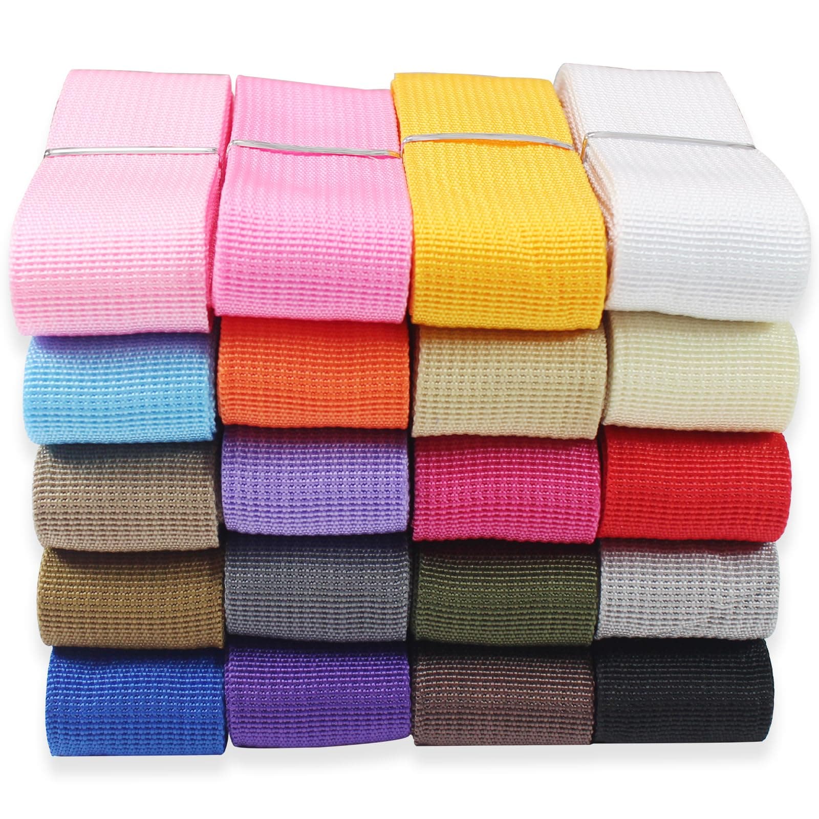 ZHFMILY 1 1/2 inch(38mm) Polyprorylene Webbing Straps 12 Yards Flat Wide Belting Webbing Handle Canvas Straps for Bags-Lawn Chair-Pet Collars-DIY Crafts