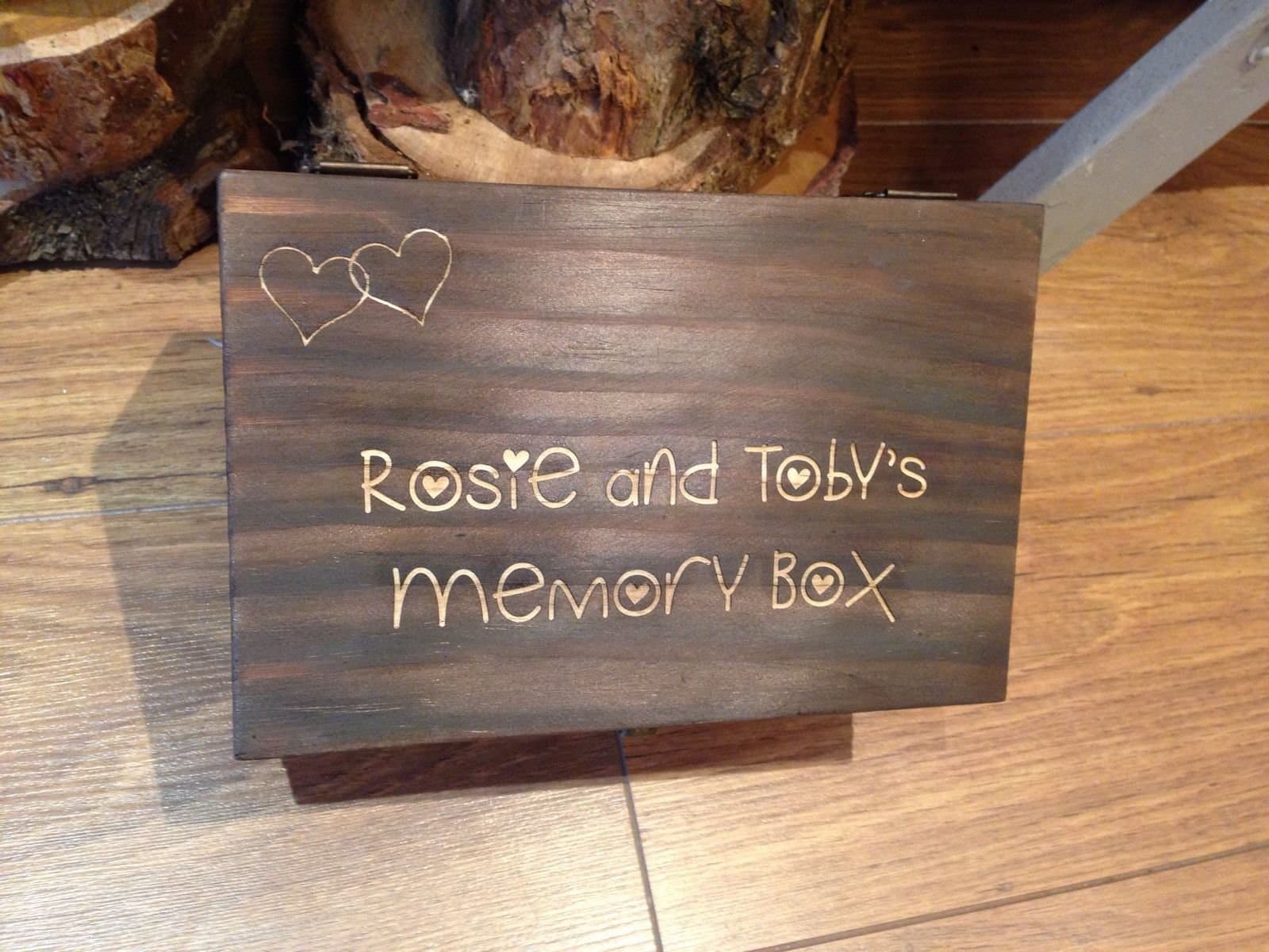 Personalised Wooden Keepsake Box In Chocolate Finish