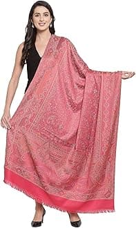 PashtushWomen's Jamawar Shawl, Navy blue