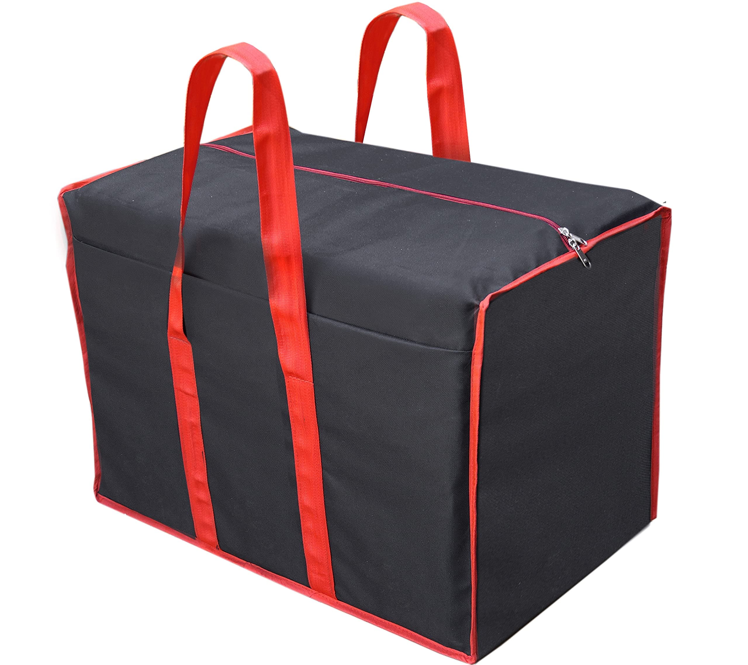 DAHSHA Big Moisture Proof Big 85 L Nylon Underbed Storage Bag/Blankets/Clothes Storage Bag with Zipper Closure & Strong Handles (57x36.8x40.6cm) Rectangular