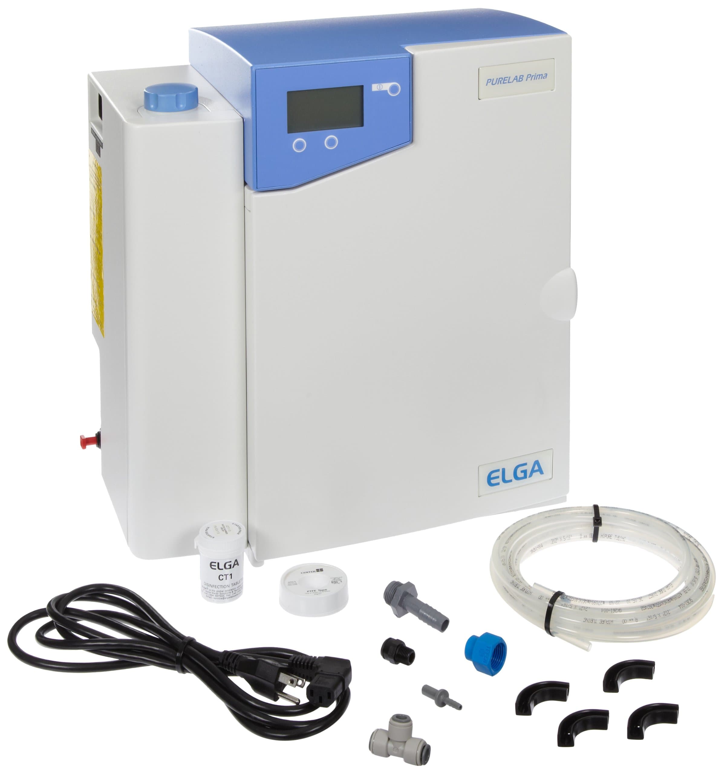 Elga PR015BPM1 Purelab Prima 15 Water Purification System with Raw Water Boost Pump, <50 ppb TOC, 15 LPH Type 3 Standard