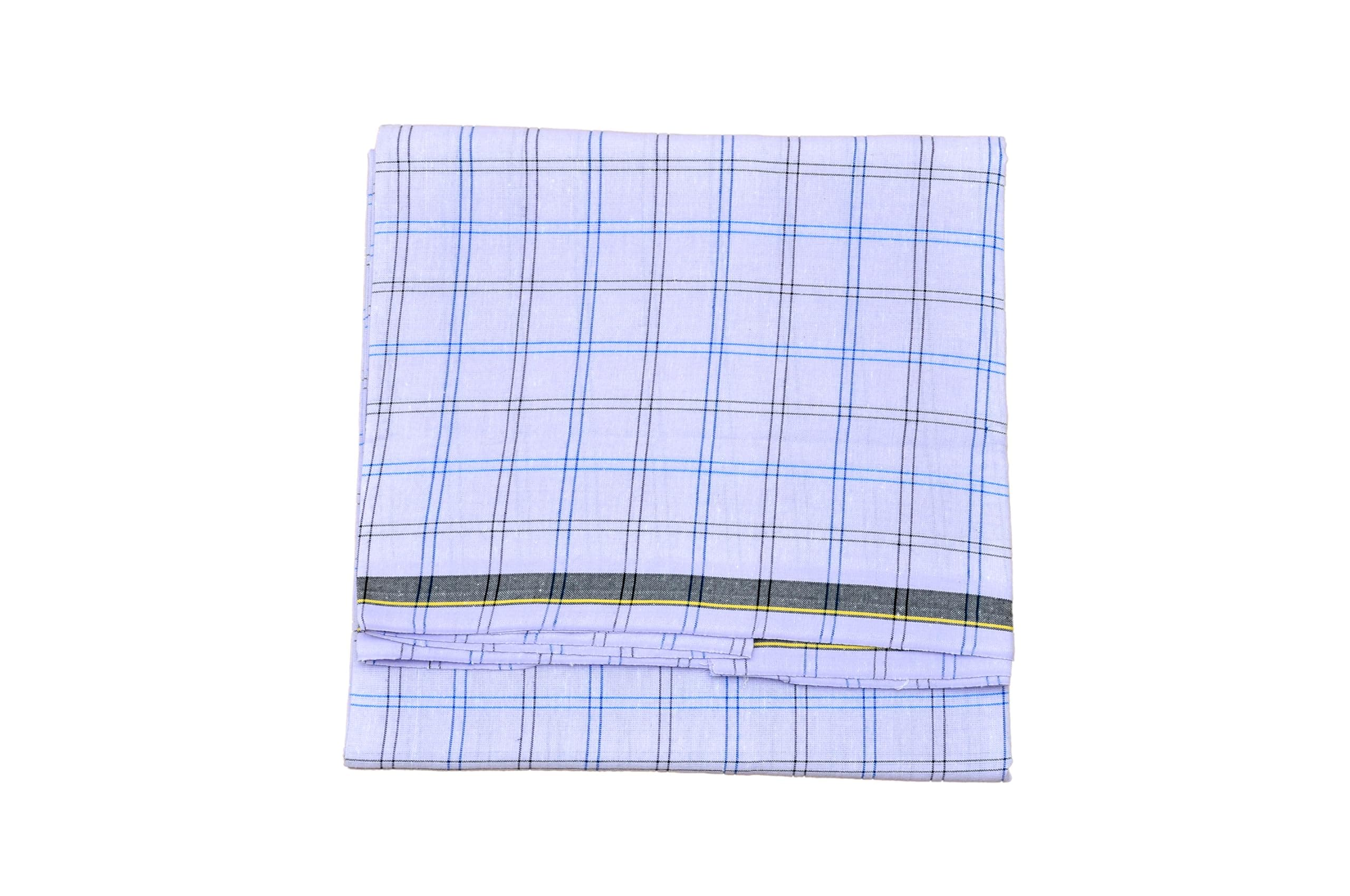 RETRO Cotton White Checked Lungi For Mens