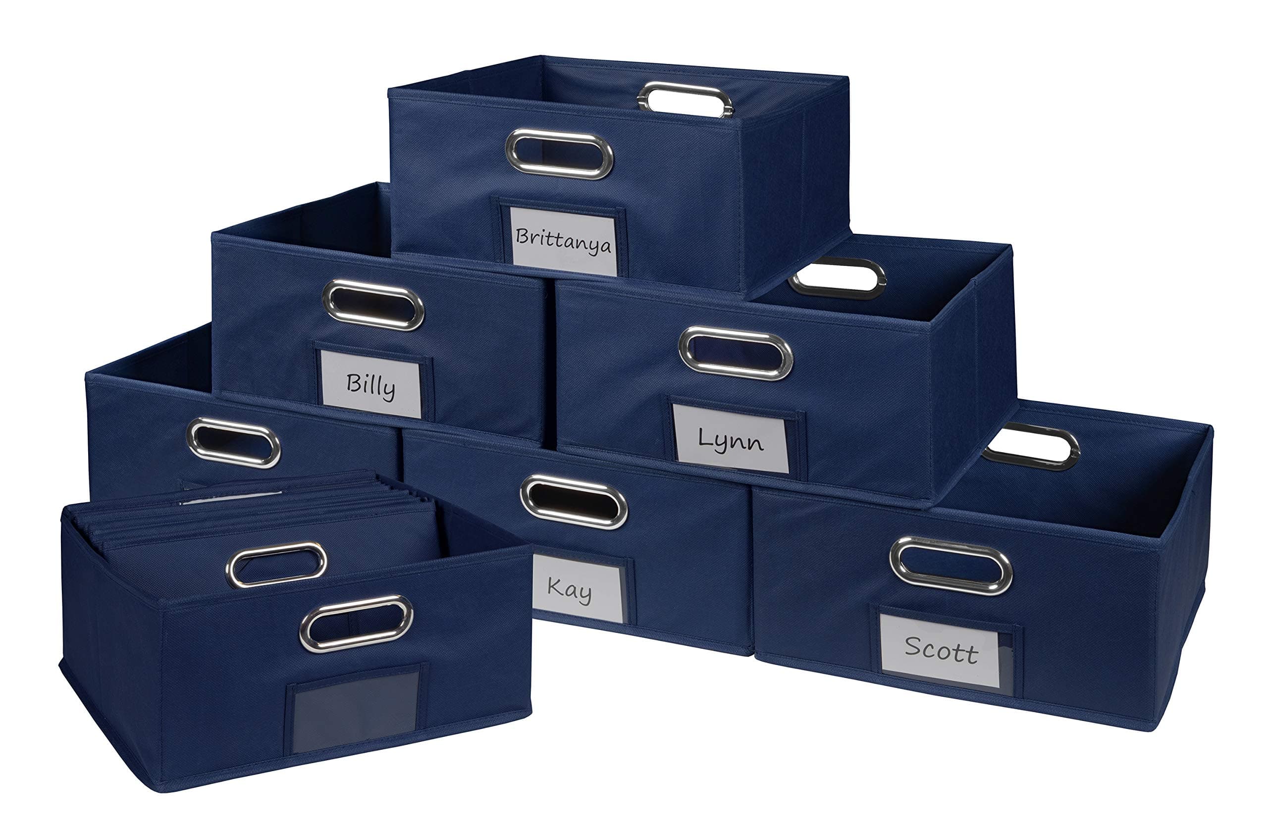 Niche Cubo Half-Size Foldable Fabric Storage Bins (Set of 12), Blue
