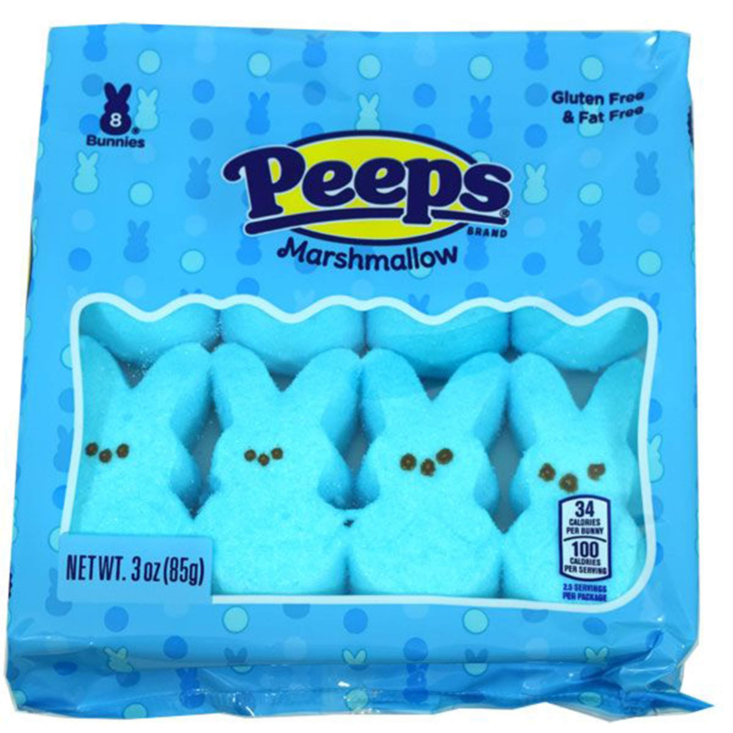 Peep (1 bag) Easter Blue Marshmallow Bunny Candy - 8 Bunnies per Bag - Gluten & Fat Free - 3 oz / 85 g