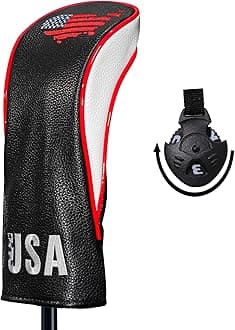 Golf Club Head Covers,4pcs or 1pc USA Golf Head Covers for Woods and Driver Fairway Hybrid - PU Leather Mallet Blade Putter for Men Women Golf Enthusiast